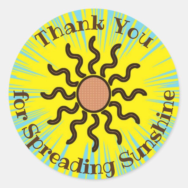 Thank You Volunteer Southwest Sun Appreciation Classic Round Sticker (Front)