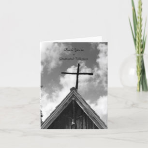Thank You Volunteers B&W Note Card, Old Church