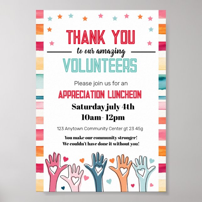 Thank you Volunteers  Poster (Front)