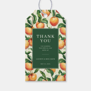 THANK YOU Warm Peachy Green Gift Tags