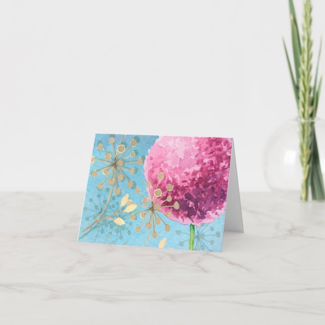 Thank You watercolor Allium floral (Front)