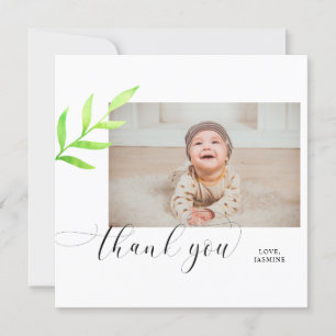 Thank you Watercolor Baby Elegant Swashes Simple