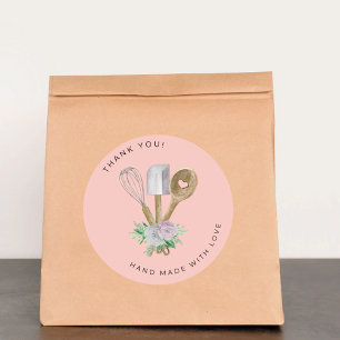 Thank you Watercolor Bakery  Classic Round Sticker