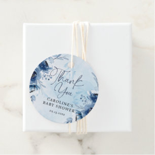 Thank You Watercolor Blue Its a Boy Baby Shower Favour Tags
