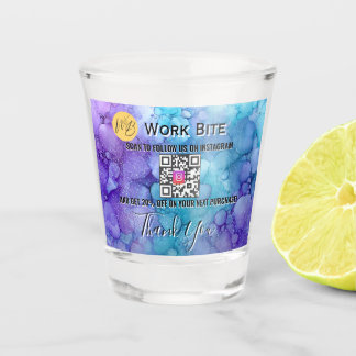 Thank You Watercolor Business Instagram Qr Code Shot Glass