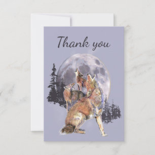 Thank You Watercolor Coyotes Wildlife Nature