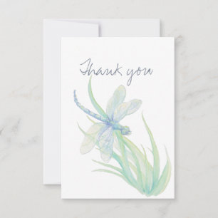 Thank You Watercolor Dragonfly Nature Art Card
