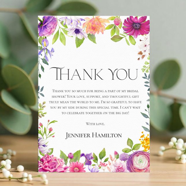 Thank you | Watercolor Floral Bridal Shower Invitation (Creator Uploaded)