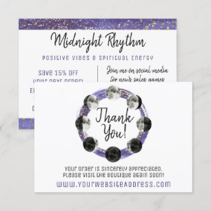 Thank You Watercolor Full Moon Lunar Cycle Card