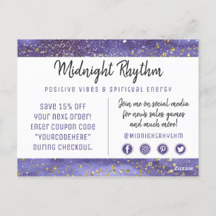 Thank You Watercolor Full Moon Lunar Cycle Night Postcard