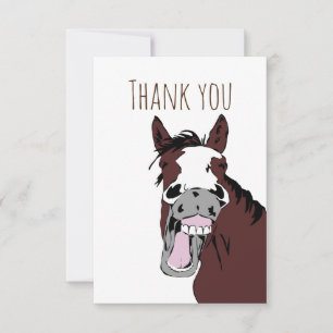 Thank You Watercolor Funny Horse Laugh Nature Art
