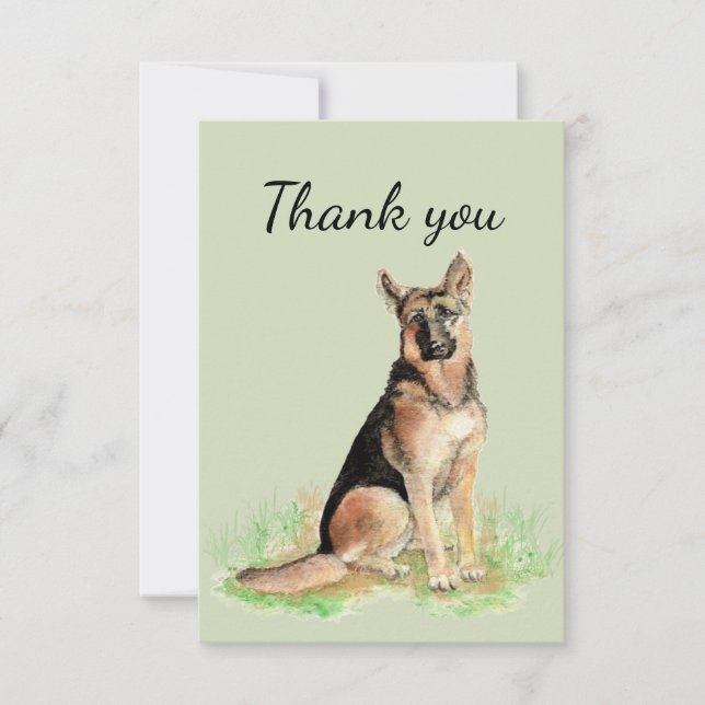 Thank You Watercolor German Shepherd Dog Pet (Front)