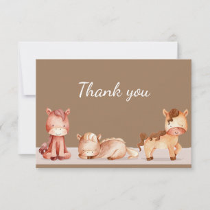 Thank You Watercolor Horses Farm Animal