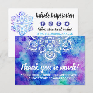 Thank You Watercolor Mandala Metaphysical Card
