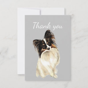 Thank You Watercolor Papillon Dog Pet Animal
