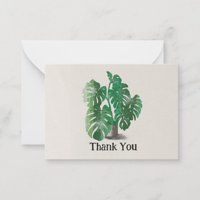 Thank You Watercolor Plant Card (Front)