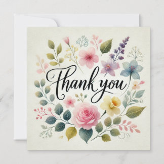 Thank You Watercolor Print Design Invitation