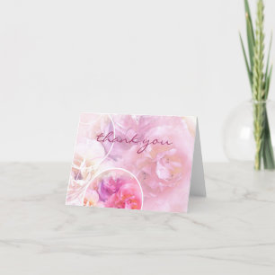 Thank You Watercolor Roses Handwritten Script Chic