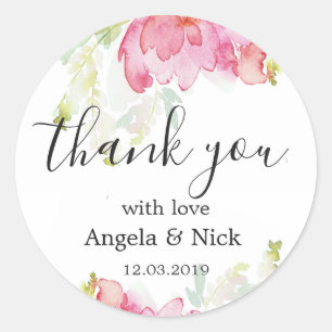 Thank you Watercolor With Love Sticker