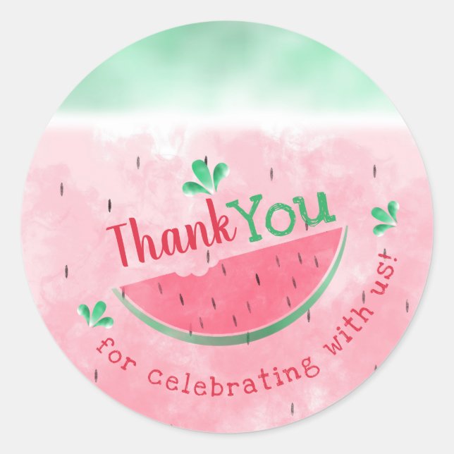 Thank you Watermelon Birthday Sticker (Front)