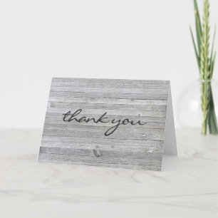 thank you-weathered grey wood you card