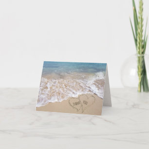 Thank You wedding beach hearts Card