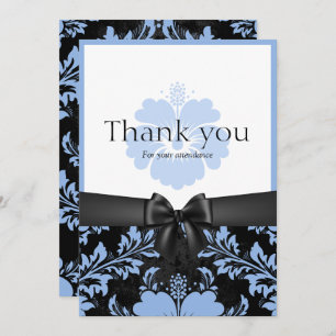 Thank you wedding blue floral invitation