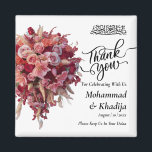 Thank You Wedding Bouquet Flower Nikah Walima Magnet<br><div class="desc">Thank You Wedding Bouquet Flower Nikah Walima Square Magnet
This design is perfect for your greenery and white rustic boho theme for your muslim wedding nikah walima with bismillah and thank you. This sticker is easy to customise and personalise by change the text</div>