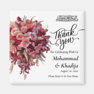 Thank You Wedding Bouquet Flower Nikah Walima Magnet
