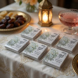 Thank You Wedding Bouquet Flower Nikah Walima Magnet<br><div class="desc">Thank You Wedding Bouquet Flower Nikah Walima Square Magnet
This design is perfect for your greenery and white rustic boho theme for your muslim wedding nikah walima with bismillah and thank you. This sticker is easy to customise and personalise by change the text</div>