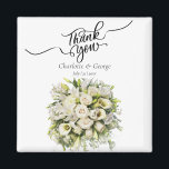 Thank You Wedding Bouquet Flower Wedding Favour Magnet<br><div class="desc">Thank You Wedding Bouquet Flower Wedding Favour
This design is perfect for your greenery and white rustic boho wedding theme. And easy to customise and personalise by change the text</div>