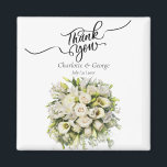 Thank You Wedding Bouquet Flower Wedding Favour Magnet<br><div class="desc">Thank You Wedding Bouquet Flower Wedding Favour
This design is perfect for your greenery and white rustic boho wedding theme. And easy to customise and personalise by change the text</div>