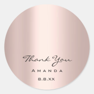 Thank You wedding Bridal Sweet 16th.  Rose Classic Round Sticker