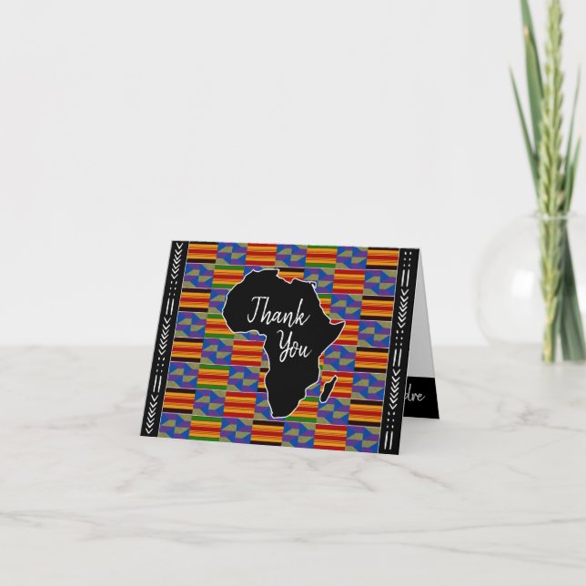 Thank You Wedding Card Africa Inspired Kente K48 (Front)