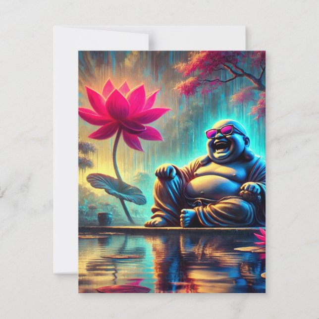 Thank You Wedding Card - Laughing Buddha  (Front)