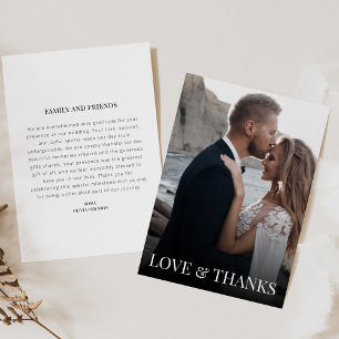 Thank You Wedding Card with Photo and Message