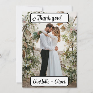 Thank You Wedding Card with Picture (Back & Front)