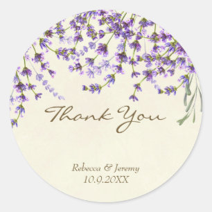 thank you wedding favors stickers lavender
