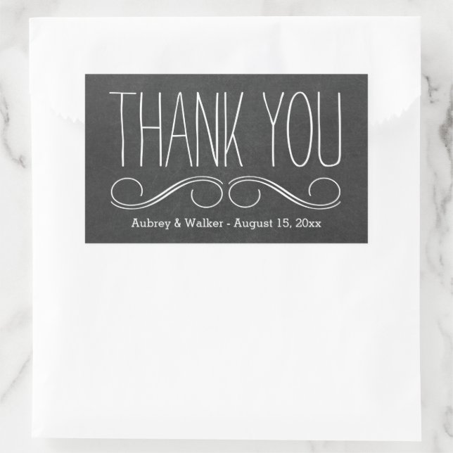 Thank You Wedding Favour Black Chalkboard Stickers (Bag)