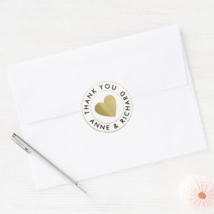 Thank you / wedding favour classic round sticker