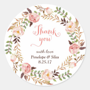 Thank You Wedding Favour Label Stickers