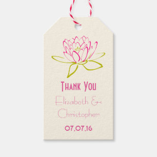 Thank You Wedding Favour Lotus Flower Gift Tags