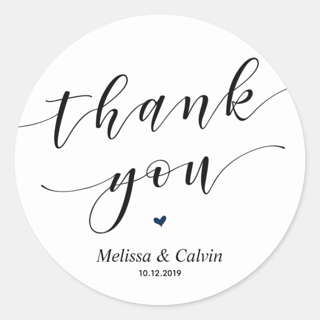 Thank you wedding favour Wedding Sticker / label (Front)