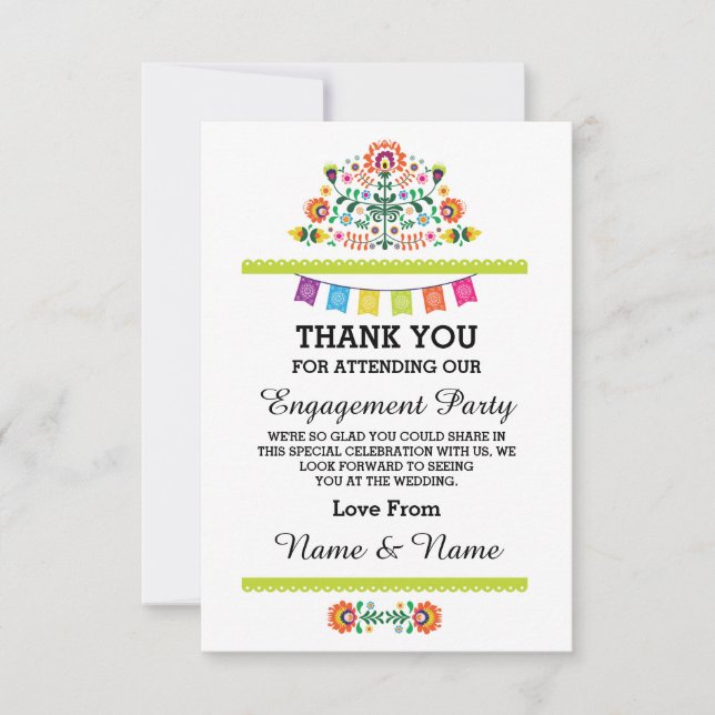 Thank You Wedding Fiesta Lime Mexican Card (Front)