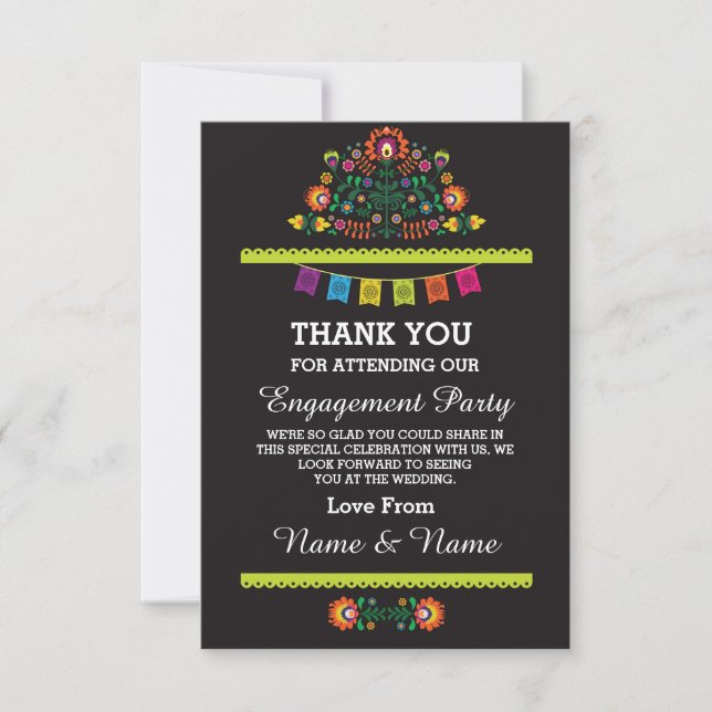 Thank You Wedding Fiesta Mexican Card (Front)