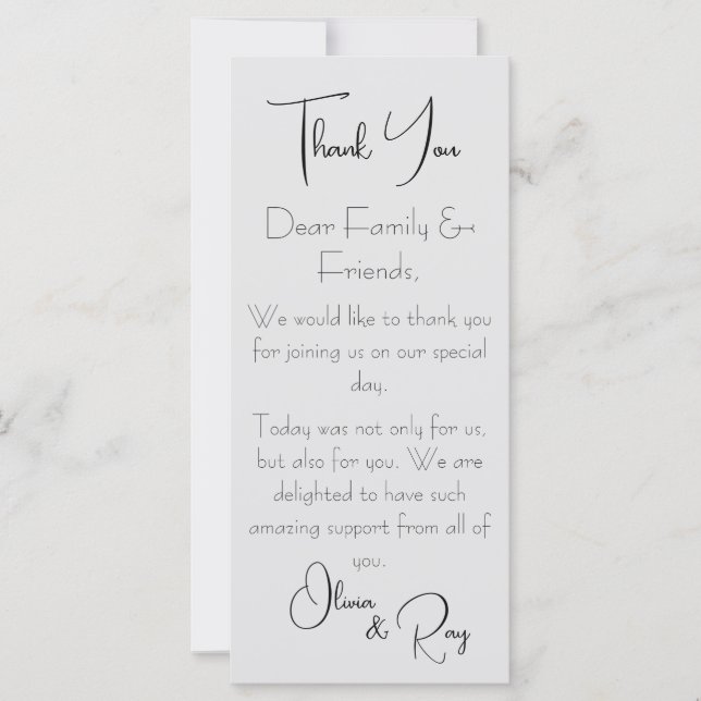 Thank You Wedding Flat Card (Front)