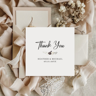 Thank You Wedding Gratitude Elegant Square Card