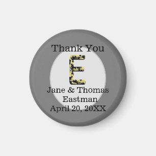 Thank You Wedding Guest Elegant E Monogram Favour Magnet