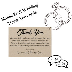 Thank You_Wedding guests kraft Thank You Cards