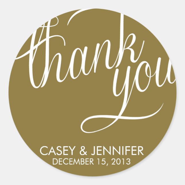 Thank You Wedding Labels (Front)